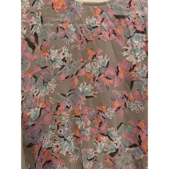 Rebecca Taylor Floral Print  100% Silk Short Sleeve Top - Picture 2 of 8